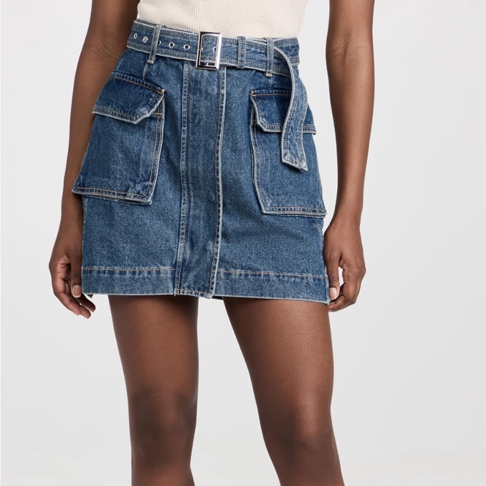 Pixie Market Denim Belted Mini Skirt NWT